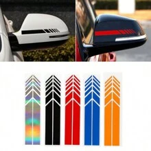 2 Peças Adesivo PET Universal para Decoração de Espelho Retrovisor de Estilo de Carro, Faixa de Decalque de Espelho Retrovisor de Adorno de Acessórios para Carro