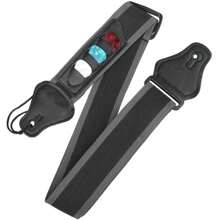 Alça de Guitarra Ajustável, Alça de Ombro de Guitarra em Nylon Tecido com Porta Palheta, Adequada para Guitarra Elétrica, Guitarra Clássica, Violão