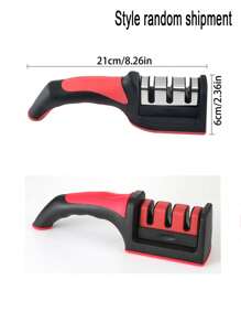 1 pieza Afilador de cuchillos multifuncional negro/rojo para el hogar, piedra de afilar para ajuste rápido del ángulo con afilado automático para tijeras y cuchillos, se incluye en empaque aleatorio de caja o bolsa - Multicolor - Ver 3