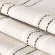 1 peça Capa de Almofada Decorativa de Linho estilo Fazenda, Capa de Almofada com Textura Boho, Bege com Listra Tingida de Fios Branco e Azul Marinho para Sofá, Sala de Estar (Somente Capa)