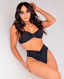 Cropped Bikini Lipo Effect Copper Scar High Waist Cup