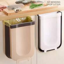 6L Wall Mounted Hanging Trash Bin With Plastic Holder Lid Self Adhesive Wall Cabinet Kitchen Utensils -1022 - 彩色 - 查看 4