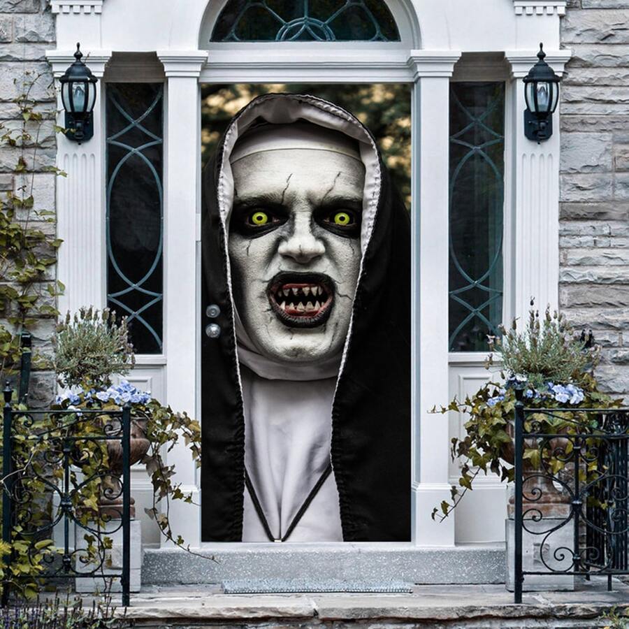 2pcs Halloween Scary Horror Door Sticker Party Decoration Wall Decal - Multicolor - View 1