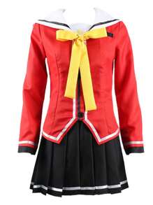 Còn Hàng Anime Charlotte Yuu Otosaka Trang Phục Hóa Trang Cho Nữ, Áo/Váy, Comic-Con/Cosplay Sự Kiện Trang Phục - Đỏ - Xem 2