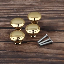 Gold Simple Cabinet Drawer Single Hole Pull Handle, Round Cabinet Wardrobe Door Small Furniture Handle