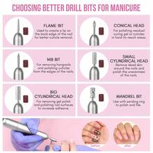 XEIJAYI 1pc Electric Nail Drills Kit Remove Polisher Manicure Pedicure File Sanding Bands Machine Art Pen Device Equipment - Silver - View 7