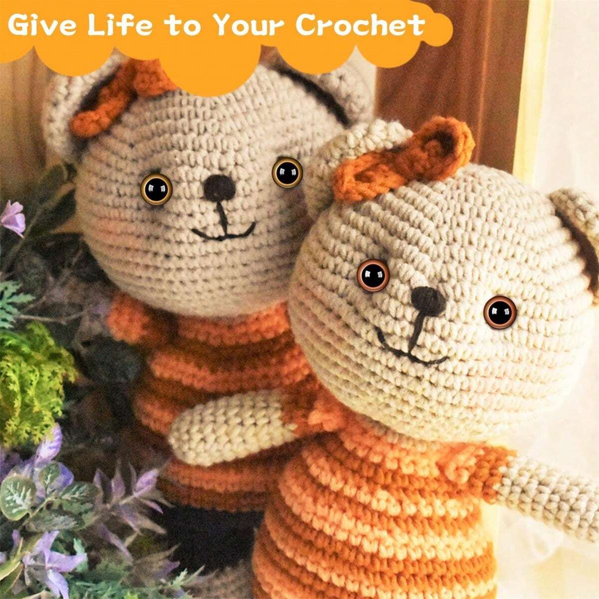 RuWfpz Amigurumi Lot de 8 grands yeux de sécurité en plastique noir RuWfpz Amigurumi Lot de 8 grands yeux de sécurité en plastique noir