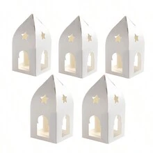 (1) Pure White Simple Transparent Window Candy Gift Boxes, (2) Imitation White Clean House Shape Boxes - White Transparent Gift Box - View 5