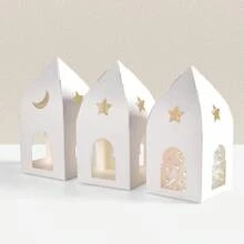 (1) Pure White Simple Transparent Window Candy Gift Boxes, (2) Imitation White Clean House Shape Boxes - White Transparent Gift Box - View 4