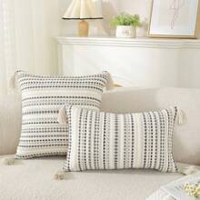 1Pc Phong Cách Bohemian Tua Rua Đệm, Phù Hợp Với Giường/Trang Trại Trung Tính Áo Gối Để Trang Trí Nhà Trong Phòng Ngủ & Ghế Sofa Phòng Khách - Nhiều màu - Xem 3