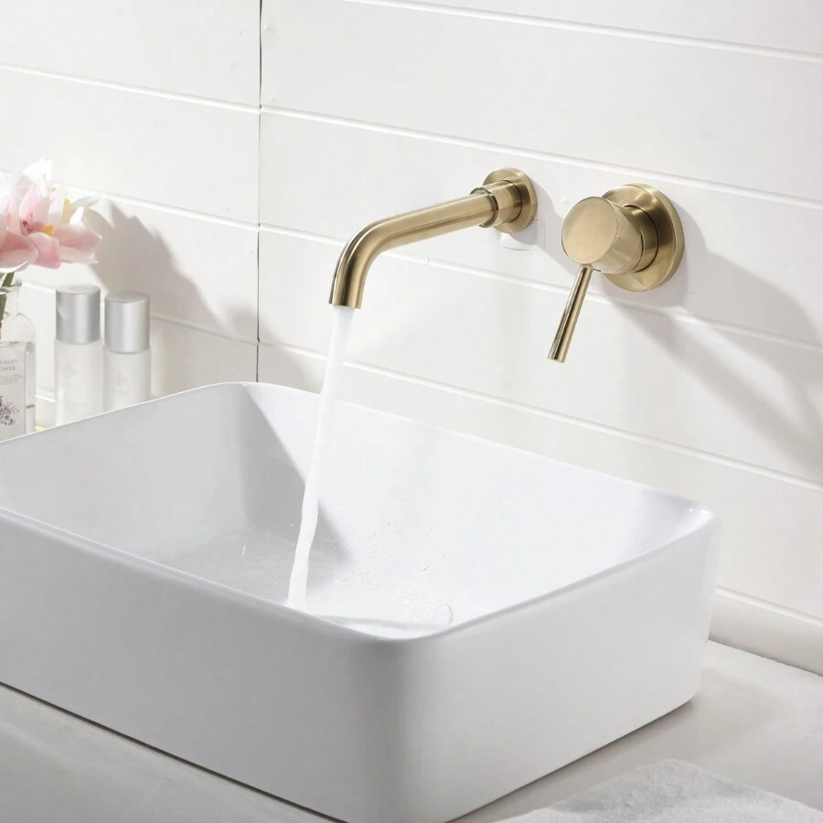 Single Lever Handle Wall Mounted Bathroom Faucet Home Bathroom Decor Summer