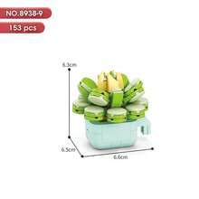 1 件微型积木永恒植物盆栽拼图植物家居书桌装饰、圣诞礼物房间装饰 - 彩色 - 查看 43