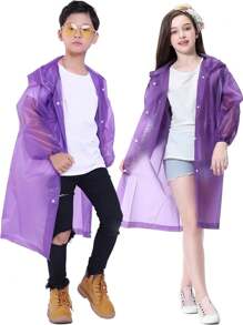 DeTODO Impermeable de Niño Portátil Para Lluvia Super Practico, Unisex y Unitalla - Morado - Ver 1
