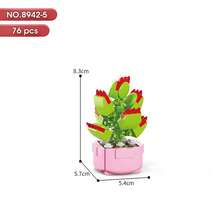 1 件微型积木永恒植物盆栽拼图植物家居书桌装饰、圣诞礼物房间装饰 - 彩色 - 查看 34
