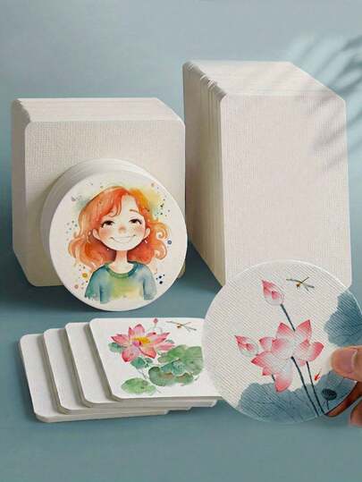 50 张空白水彩纸，用于绘画，300gsm 重磅专业水彩纸，用于明信片和素描，学校美术课用品返校