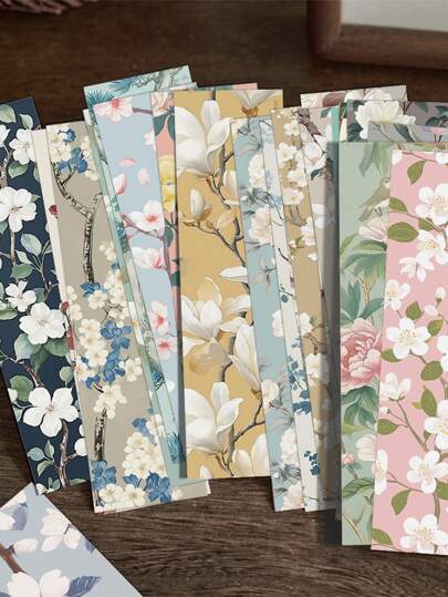 30قطعة علامات كتب زخرفية بأشكال زهور ونباتات، بطاقات قراءة زخرفية، بطاقات صغيرة زخرفية