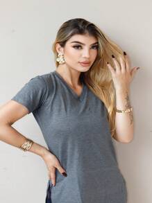 Women T-Shirts - Màu xám đen - Xem 3