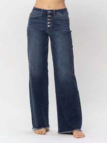 Judy Blue High Waist Wide Leg Jeans - Màu xanh lam - Xem 1