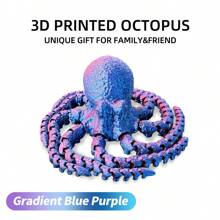 1pc 3D Octopus Print Toy, Decompression Toy For ADHD, 3D Printed Creative Gift, DIY Decor Ornament, Home Decor, Christmas/Birthday Gift, Fish Tank Decoration - Octopus - View 9