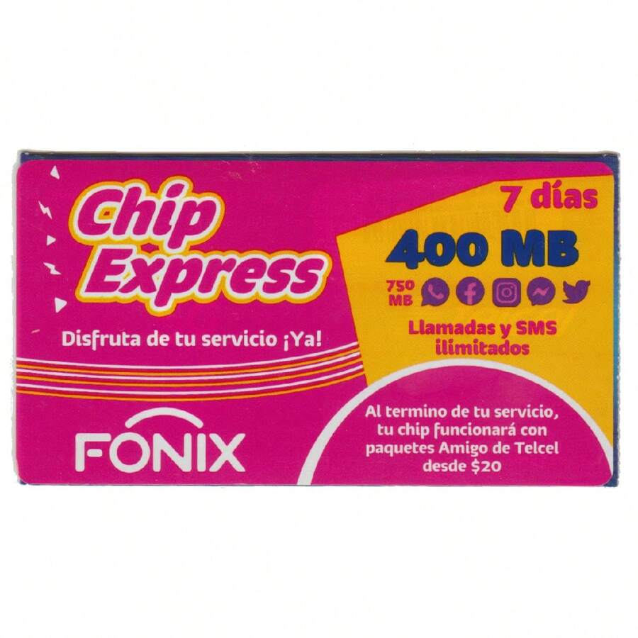 SIM Chip Telcel Amigo Sin Límite 50