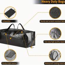 1pc Woven Tote Bag, Large Capacity Bedding Storage Bag, Heavy-Duty Carrying Bag With Handles And Zipper - Durable Alternative To Moving Boxes - Perfect For Packing, Moving, Storing Clothes, Blankets And Dorm Essentials Halloween Decorations Halloween Costumes Autumn Decor Festival Decor - Multicolor - View 5