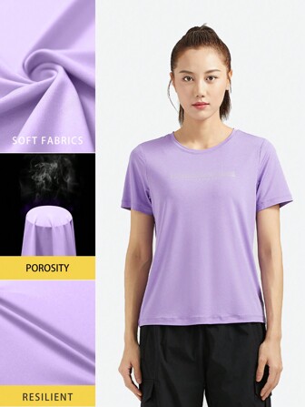 TECTOP Women Short Tee Shirts Quick Dry Sleeve Neck Athletic Workout Dry Fit Performance Sports GMY