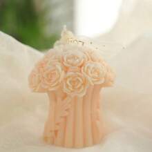 Rose Scented Candle Gift Set, Decorative Candles For Weddings & Aromatherapy - Multicolor - View 3