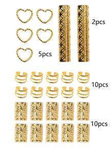 27pcs/Set Mixed Shapes Dreadlock Hair Scrunchies Set, Suitable For Braided Hairstyles, Adjustable Hair Bands For All Seasons