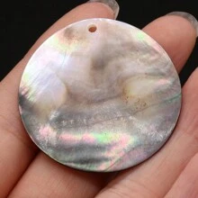 10 件/套天然贝壳圆形珠子吊坠饰品 DIY 女士男士珠宝制作配件家居工艺品日常礼物