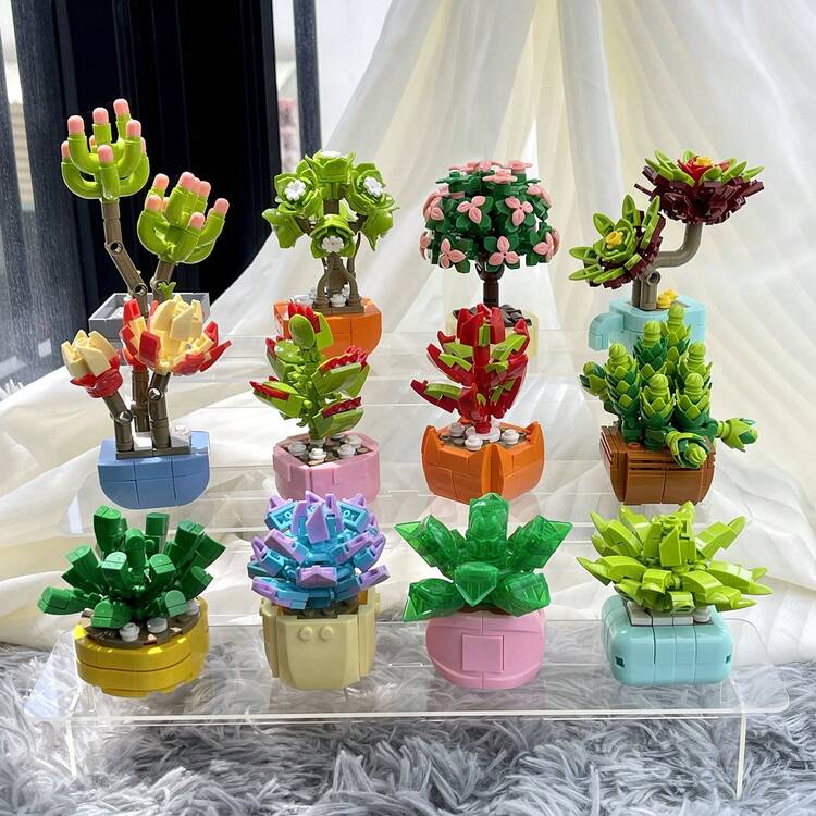 [2024新品]乐乐兄弟花艺大师积木盆栽玩具，创意集会室装饰 - 8942花藝大師 - 查看 1