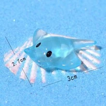 迷你模擬海洋動物惡魔魚模型，夜光彩色惡魔魚飾品，適合兒童的禮物和漁類獎項 - 彩色 - 查看 12