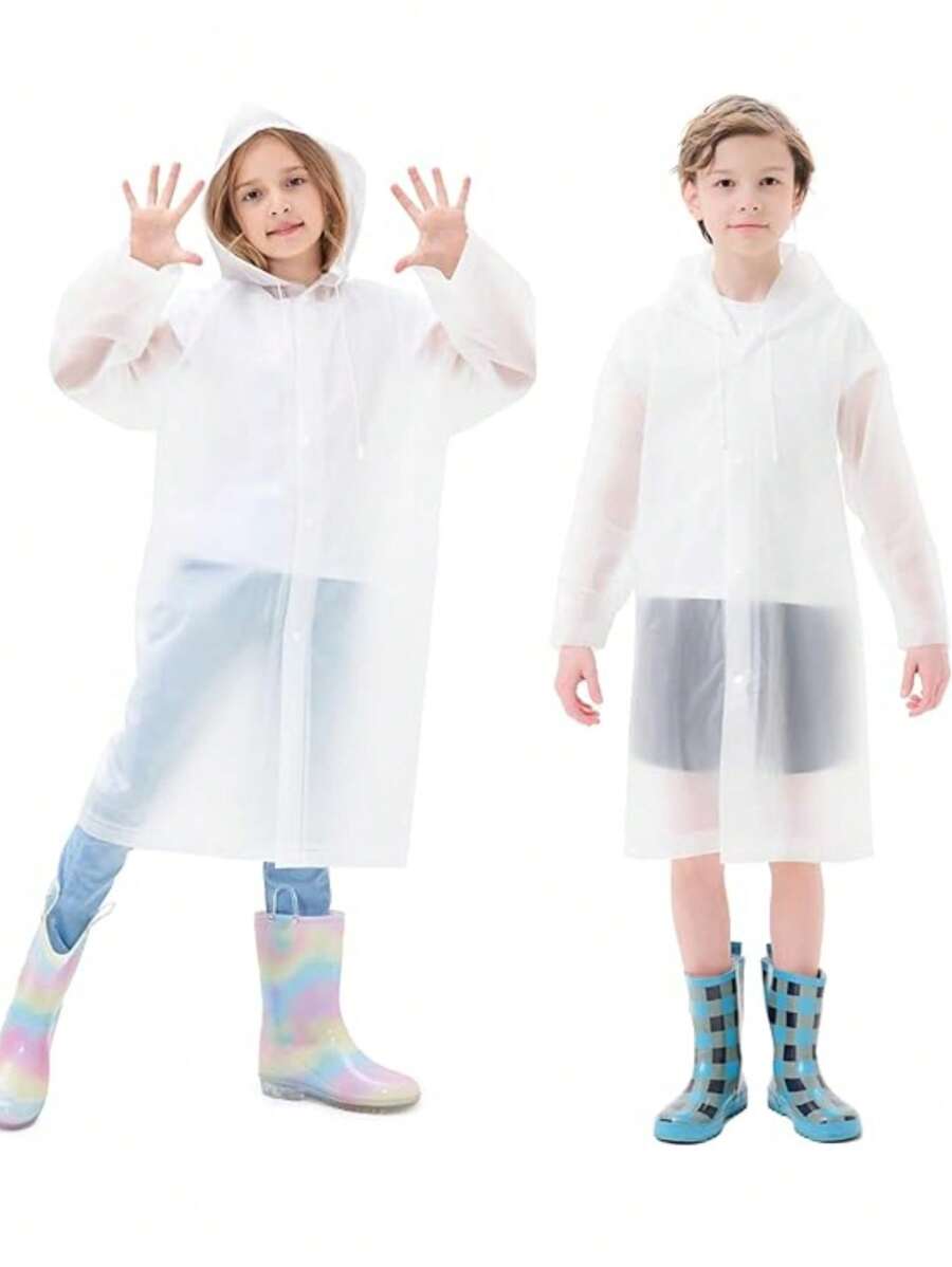 Kid's Raincoat - White - View 1