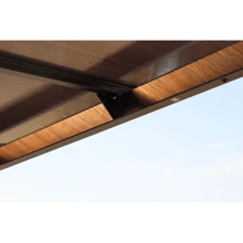 10' X 14' Outdoor Pergola Gazebo, Wall Mounted Metal Awning Gazebo With Roof, Heavy Duty Large Gazebo For Patio, Deck, Backyard - Grey + Metal - View 11
