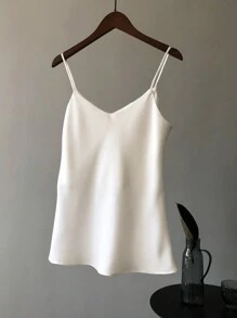 女款法式基本背心，鬆身版型設計可遮蓋腹部，適合室內外穿著 - 白色 - 查看 6