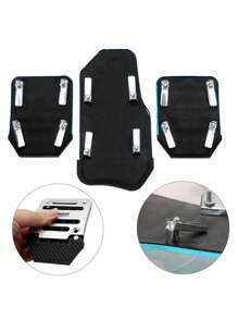 2pcs Universal Automatic Transmission Silver Brake & Accelerator Pedal For Cars