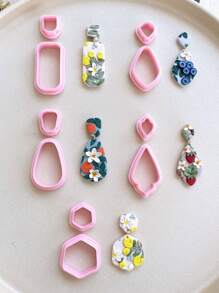 Basic Polymer Clay Cutters, Polymer Clay Cutters For Earrings Making - Pink - View 1