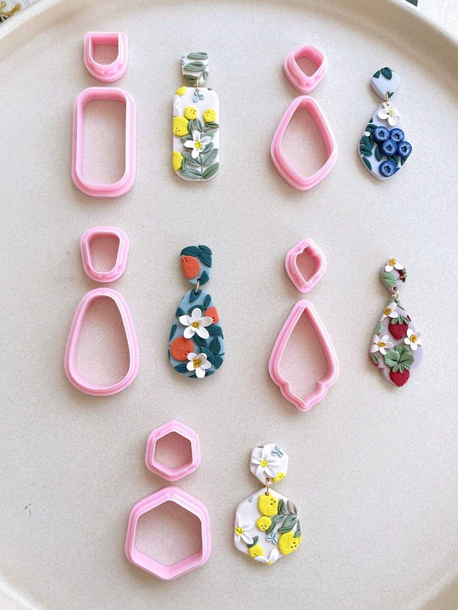 Basic Polymer Clay Cutters, Polymer Clay Cutters For Earrings Making - Pink - View 1