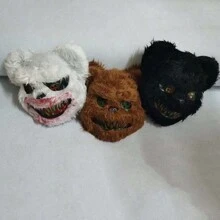 1 mặt nạ gấu chụp ảnh, mặt nạ động vật nhồi bông cho tiệc Halloween, vũ hội hóa trang, màu sắc/kiểu dáng ngẫu nhiên - Nhiều màu - Xem 3