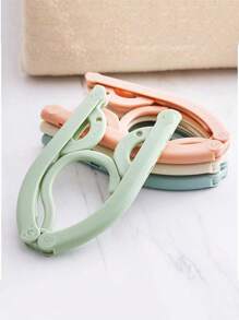 5Pcs Colorful Travel Hangers, Portable Foldable Clothes Hangers, Travel Accessories, Foldable Baby Clothes Drying Rack For Home And Travel Travel Accessories Travel Essentials Car Accessories Outdoor Accessories Air Plane Case Useful Things Summer Essentials Office Accessories - Multicolor - View 4