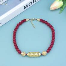 1 Set Elegante Collana Choker Marocchina con Perline, Orecchini, Gioielli da Sposa Arabi di Colore Oro, Gioielli Estivi con Perline per Donna