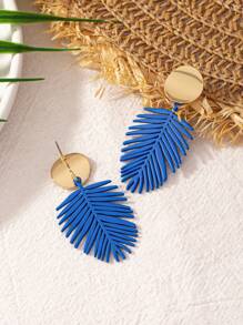 1 Pair Stylish 2025 New Vintage Minimalist Delicate Leaf Design Earrings, Unique Personality Small Accessories, Versatile Gift For Women Daily Wear
