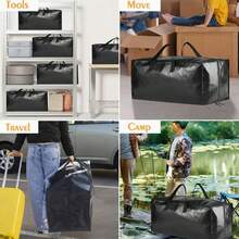 1pc Woven Tote Bag, Large Capacity Bedding Storage Bag, Heavy-Duty Carrying Bag With Handles And Zipper - Durable Alternative To Moving Boxes - Perfect For Packing, Moving, Storing Clothes, Blankets And Dorm Essentials Halloween Decorations Halloween Costumes Autumn Decor Festival Decor - Multicolor - View 10