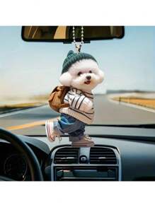 2D Acrylic Dog Shape Backpack Pendant Keychain, Suitable For Home Decor And Personal Accessory,Home Decor ,Room Decor,Wall Decor Gifts Birthday Graduation Christmas Decorations Christmas