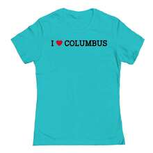 Nearly There I Heart Columbus Graphic Ladies Cotton T-Shirt