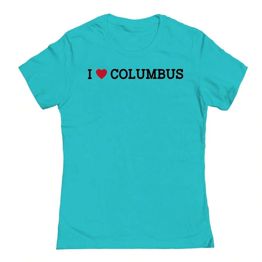 Nearly There I Heart Columbus Graphic Ladies Cotton T-Shirt