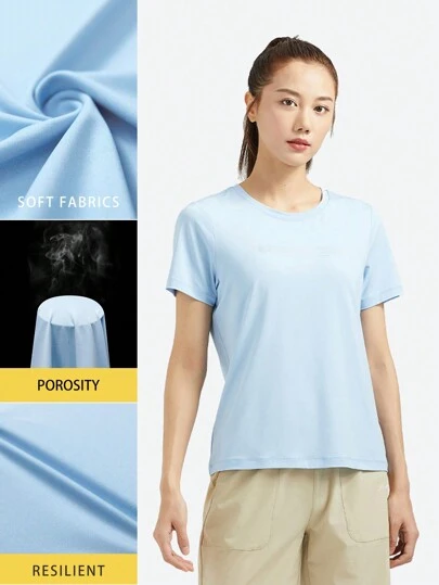 TECTOP Women Short Tee Shirts Quick Dry Sleeve Neck Athletic Workout Dry Fit Performance Sports GMY