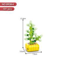 1 件微型积木永恒植物盆栽拼图植物家居书桌装饰、圣诞礼物房间装饰 - 彩色 - 查看 25