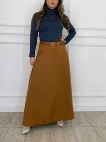 Women Skirts - Chocolate Brown - View 1