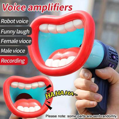 三合一多功能变声器，具备3种不同音效、带录音功能的扩音器和循环播放功能，适用于室内/室外游戏、足球、棒球、曲棍球、啦啦队、教练或安全演习。