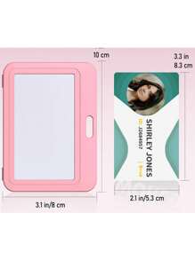 1/2pcs Badge Holder With Double-Sided Windows Horizontal Hard Plastic Case Black Card Protector Pouch Suitable For Office School ID Credit Cards Proximity Key Cards Driver's Licenses And Passes,School Supplies,Back To School - Multicolor - View 3